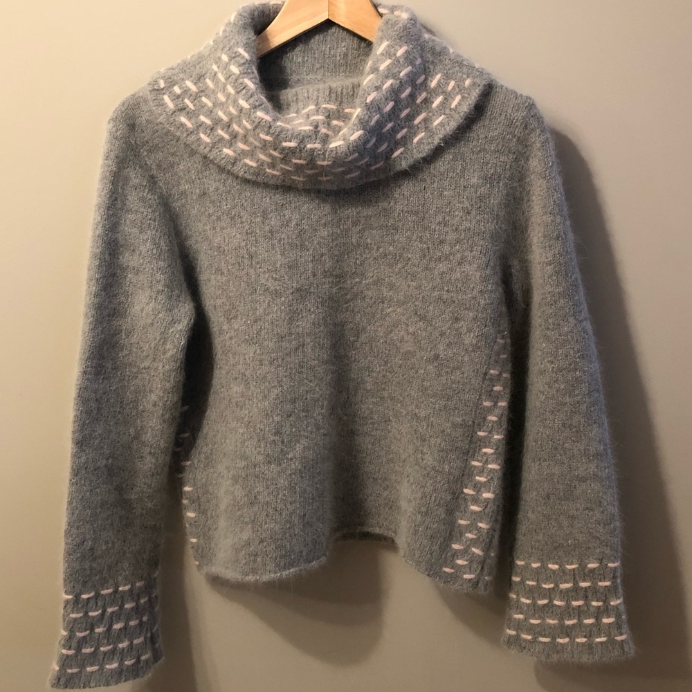 Gray Cowl Neck Sweater